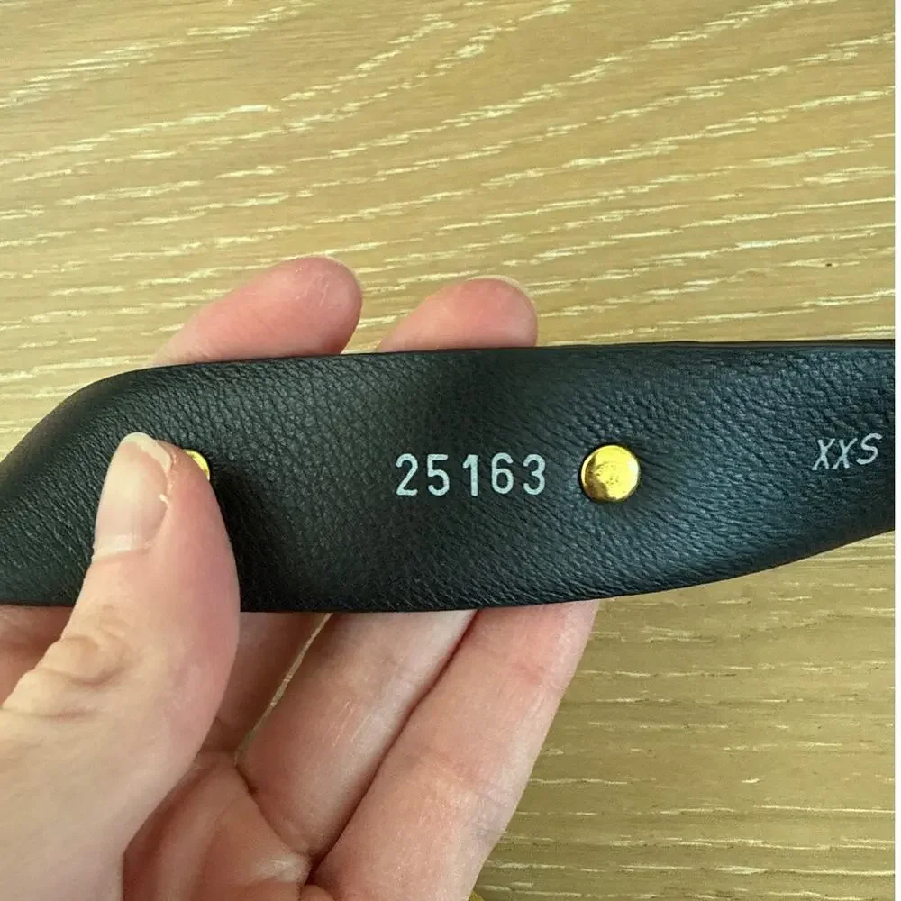 Aureum No 2 Studded Leather Belt Size XXS Black Gold